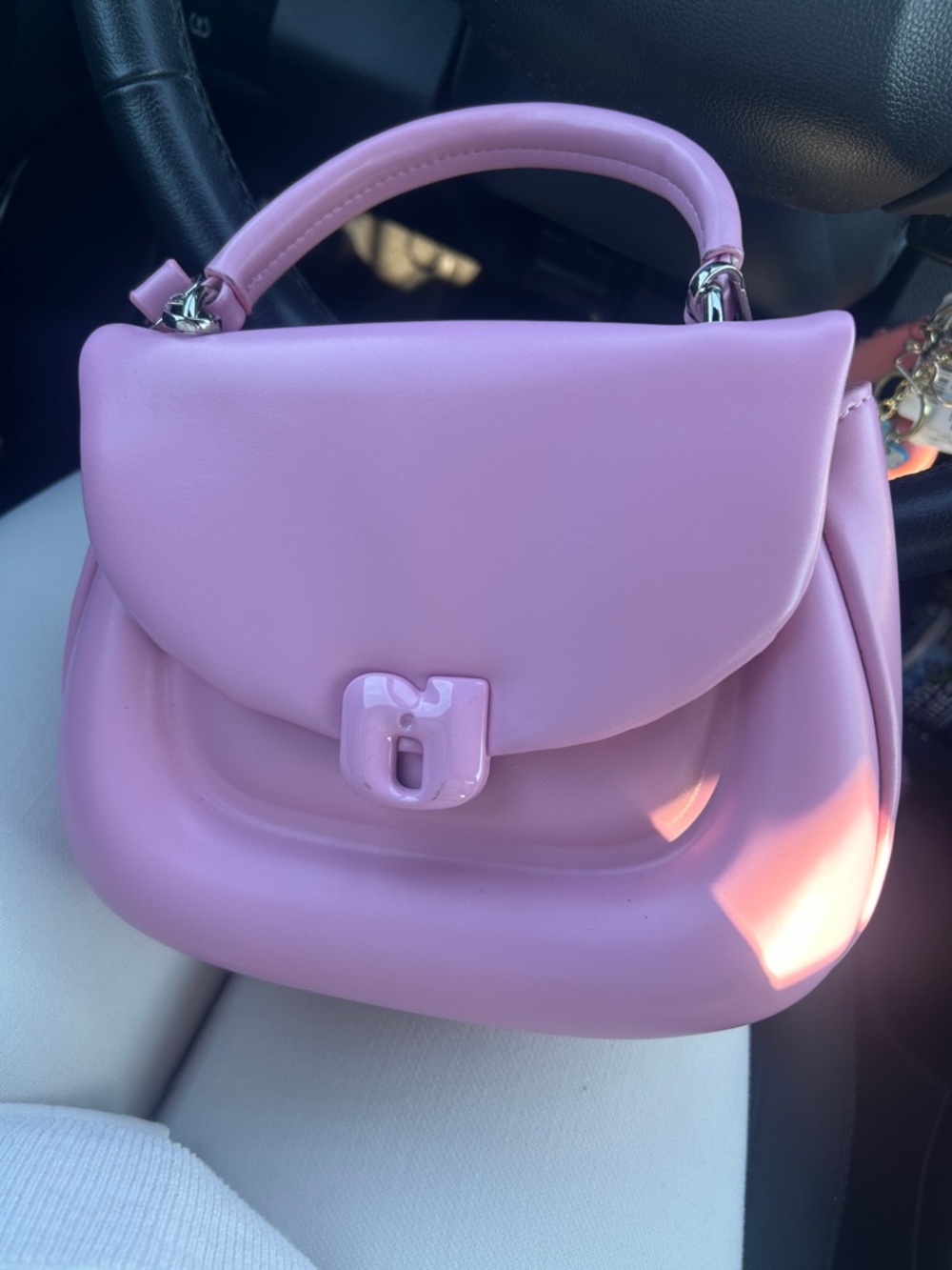 Compact Pink Mini Top-Handle Bag